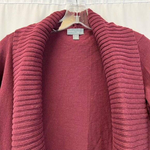 Market & Spruce Womens Cardigan Collared Long Sleeve Open Front Tight Knit S - Picture 3 of 10